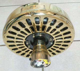 Vtg.  1986 Hunter Ceiling Fan Motor 25574 Brass 3 Speeds Rev.  1.  1 Amps