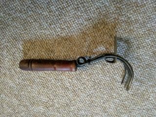 Vintage Garden,  Farm,  Hand Tool Spring Claw Rake With Chopper