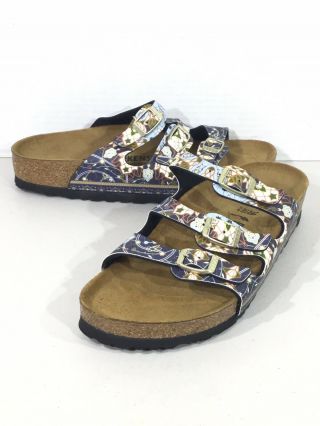Birkenstock Florida Women’s Size 7 (eu38) Navy Ancient Mosaic Sandals X19 - 930