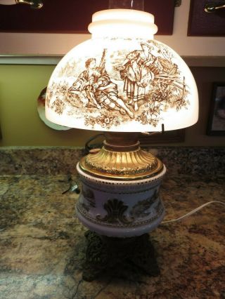 Pretty Antique 19th Century Victorian B&h Bradley Hubbard Gwtw Banquet Oil Lamp