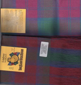 Tartan Sash Clan Lindsay Ladies Scottish Wool Plaid