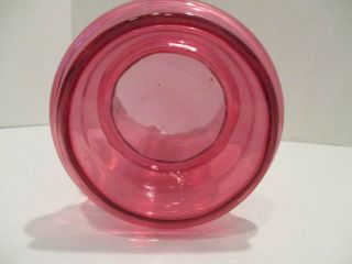 MARY GREGORY CRANBERRY BOHEMIAN ART GLASS VASE WOMAN WITH FLOWER 6 