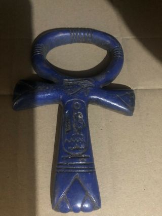 Rare Large Ancient Egyptian Stone Ankh Amulet 26th Dyn 680 Bc