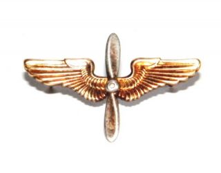 Vintage Wwll Sterling Wings - Sterling Wings & Propeller And (3) P - 38 Pins
