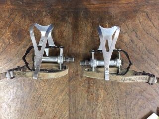 Vintage Campagnolo Leggeri Pedals With Alfredo Binda Toe Clips 9/16