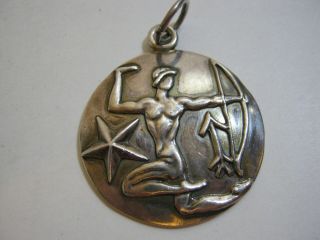 Margot De Taxco Vintage Mexican Silver Zodiac Charm Or Pendant Rare Sagittarius