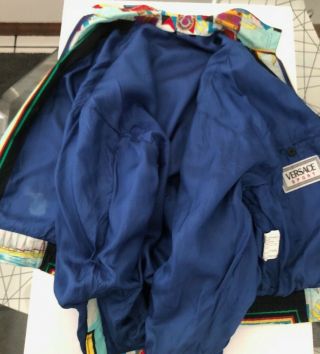 Gianni Versace Sport Vintage Jacket 50 Multi - Color Boats 100 Cotton Lined 10