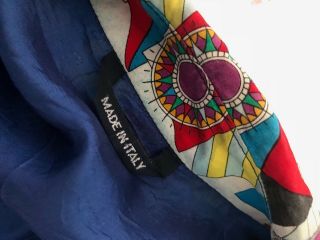 Gianni Versace Sport Vintage Jacket 50 Multi - Color Boats 100 Cotton Lined 12