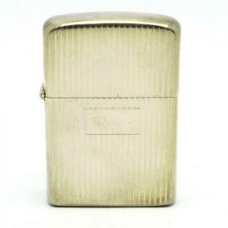 Vintage 1960s Zippo Lighter Engine Turned Sterling Silver Case Near Unlit