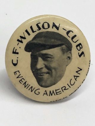 C.  F.  Wilson Cubs Evening American Baseball Chicago Celluloid Pin Pinback Vintag