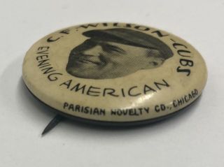 C.  F.  WILSON CUBS EVENING AMERICAN BASEBALL CHICAGO CELLULOID PIN PINBACK VINTAG 2