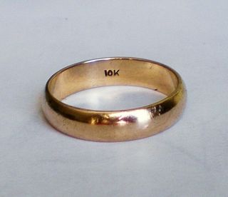 Vintage 10k Yellow Gold Wedding Band Ring 10kt 4.  7 Grams Size 10 - 10.  25