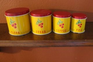 Vintage Toy Cannister Set From Ohio Art Cherries 1956