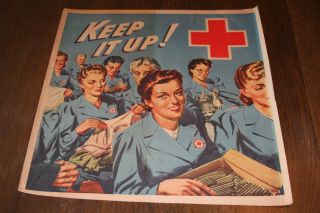 Wwii Red Cross Poster With Canadian Volunteers In