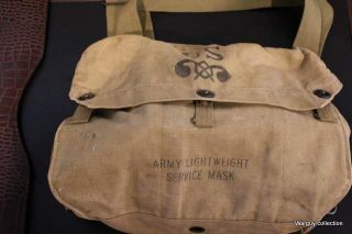 Wwii Us Army Light Weight Gas Mask Bag And Mask D - Day