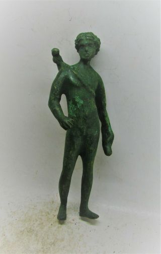 Scarce Ancient Roman Bronze Statuette Of Soldier European Finds 300 - 400ad