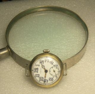 Gents Antique Vintage Wire Lug Lancet Trench Watch