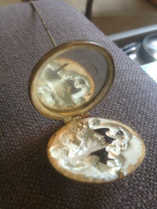 Gorgeous Antique Compact Hatpin with Hinged Lid and Mirror 1890 - 1910 5