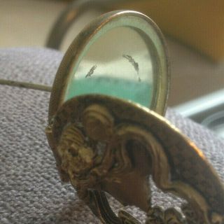 Gorgeous Antique Compact Hatpin with Hinged Lid and Mirror 1890 - 1910 6
