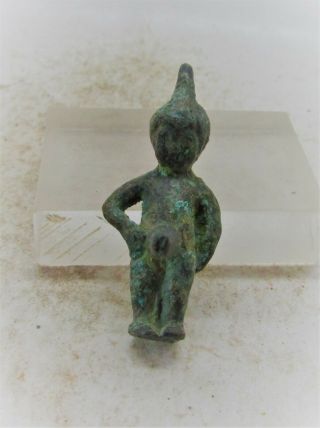 Circa 100 - 300ad Ancient Roman Bronze Priapus Statue Amulet Very Rare