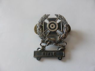 Antique Us Army 1/20 Silver Filled Expert Marksmanship Award Medal Rifle