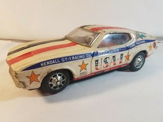 Bump N Go Taiyo Ford Mach 1 Mustang Battery Operated Vintage Tin Usa - 1