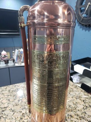 Vintage Antique Copper Fire Extinguisher