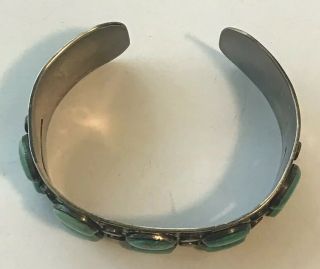 Vintage NAVAJO Stamped Sterling Silver & Turquoise THUNDERBIRD Cuff Bracelet 10