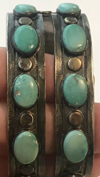 Vintage NAVAJO Stamped Sterling Silver & Turquoise THUNDERBIRD Cuff Bracelet 7