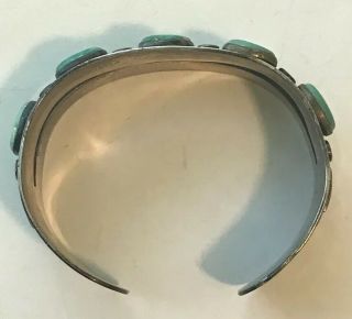 Vintage NAVAJO Stamped Sterling Silver & Turquoise THUNDERBIRD Cuff Bracelet 9