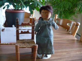 Vintage Folk Art Wood Kentucky Poppet doll 2