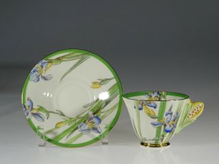 Royal Doulton Iris With Floral Handle Tea Cup And Saucer,  England