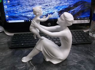 Kaiser Matt Bisque Porcelain Mother & Baby Child Figurine 398 Buy It Now
