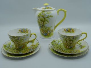 For Chen Shelley “daffodil Time” Vintage Hot Water Pot And 2 Trios – 13370.