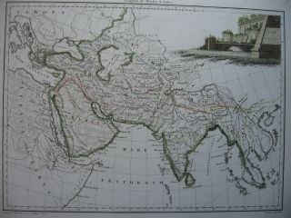 1812 Lapie - Map Ancient Asia Arabia Mesopotamia India Gardens Of Babylon