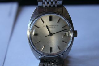 Vintage Girard Perregaux Gyromatic Chronometer HF Stainless Steel Calendar Watch 8