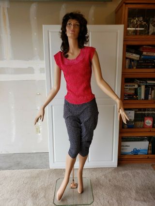 vintage full size woman mannequin with stand 3