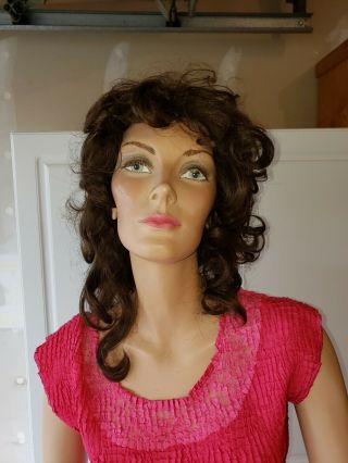 vintage full size woman mannequin with stand 4