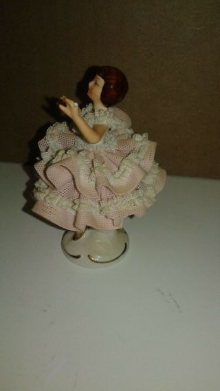 ANTIQUE GERMAN PORCELAIN DRESDEN BALLERINA LADY DOLL FIGURINE GERMANY VINTAGE 5