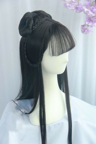 Woman Chinese Wei and Jin Dynasties Whole Hair Wig COS Ancient - Costume Hairpiece 3