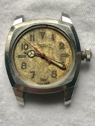 Vintage Stainless Steel Men’s Rolex Army Watch Ref.  3139 Repair