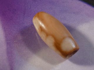 Ancient Indus Banded Agate Bead 15 By 6.  8 Mm Softest Pink Patina