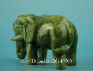 chinese old natural jade hand - carved elephant statue b01 3