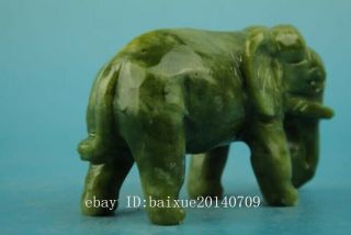 chinese old natural jade hand - carved elephant statue b01 6