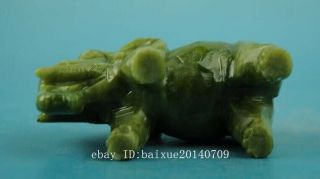chinese old natural jade hand - carved elephant statue b01 8