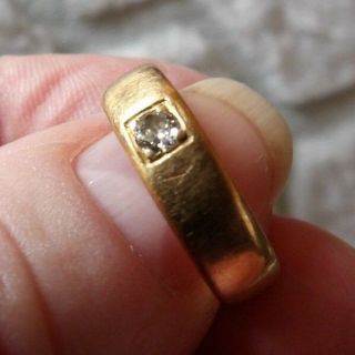 Victorian 22 Carat Yellow Gold & Diamond Gypsy Set Wedding Ring Size N Kiv270