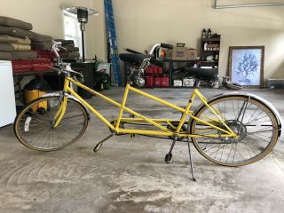 Vintage 1972 Schwinn Twin 5 Speed Tandem Bicycle Yellow