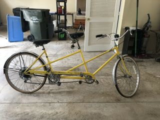 Vintage 1972 Schwinn Twin 5 Speed Tandem BICYCLE Yellow 2