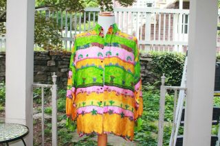 Gianni Versace Vintage Multicolored Cactus Desert Print Silk Shirt