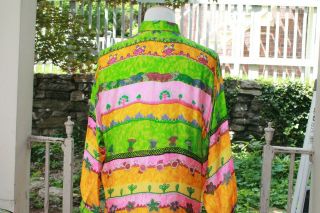Gianni Versace Vintage Multicolored Cactus Desert Print Silk Shirt 7